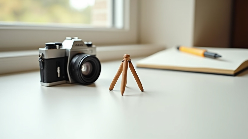 Vue détaillée d'un appareil photo hybride avec accessoires sur une table en bois
