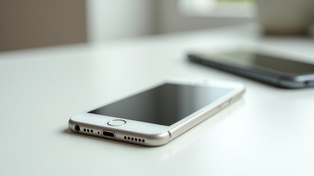 Les trois coloris de l'iPhone 6 : argent, or et gris sidéral alignés sur une surface blanche