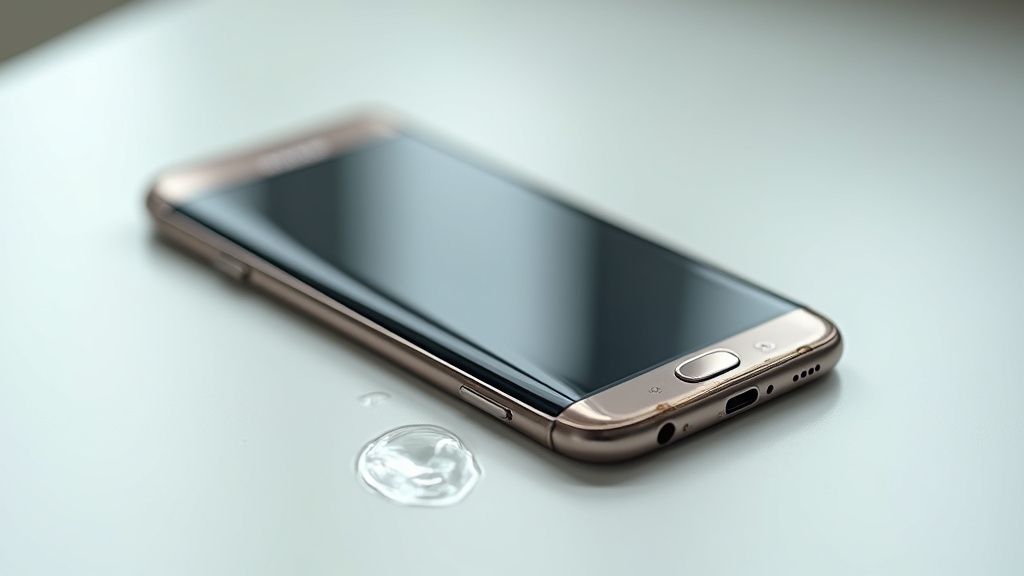 Vue rapprochée de l'écran incurvé du Samsung Galaxy S7 Edge